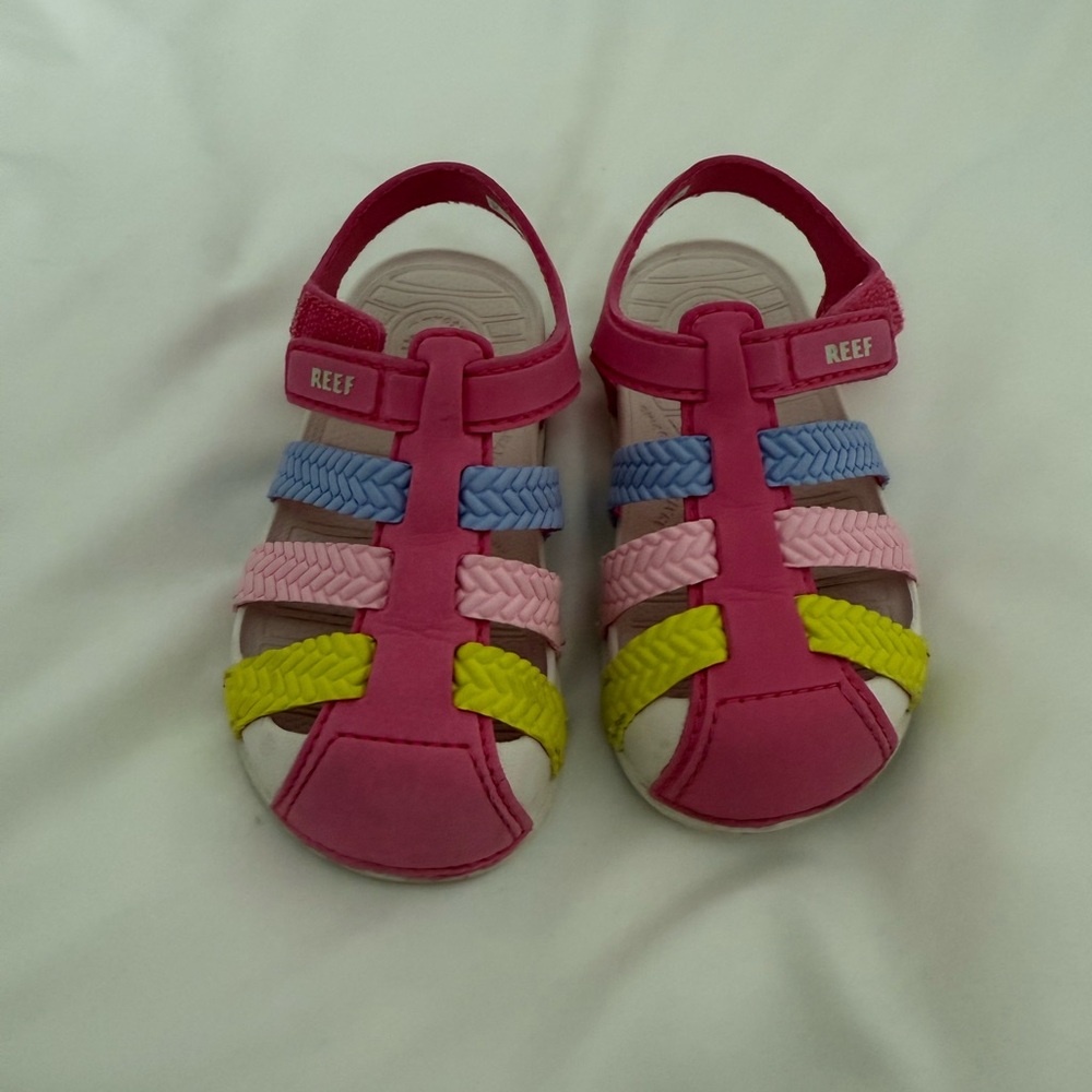 Reef Kids' Pink and Yellow Multi-Color Sandals